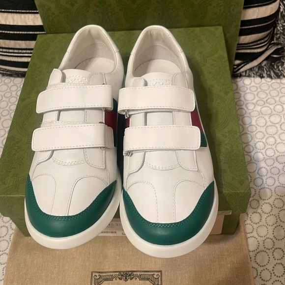 Gucci White and Green Apollo  Sneakers Unisex - Picture 5 of 15